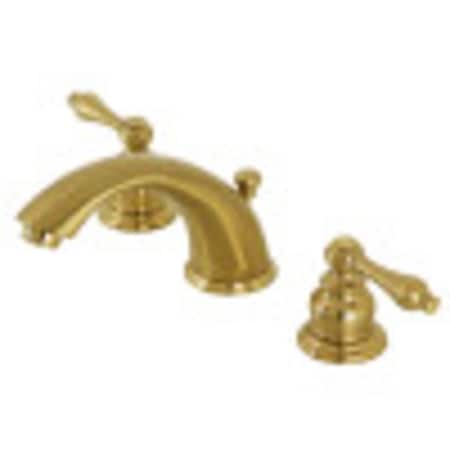 Kingston Brass KB977ALSB Widespread Bathroom Faucet with Retail Pop-Up, Brushed Brass KB977ALSB
